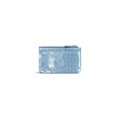 Portamonete E Portacarte Cash Grande Lungo Con Stampa Denim  da Donna in Blu