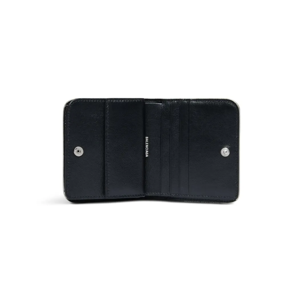 Portamonete E Portacarte Cash Con Pattina In Tessuto Scintillante da Donna in Argento