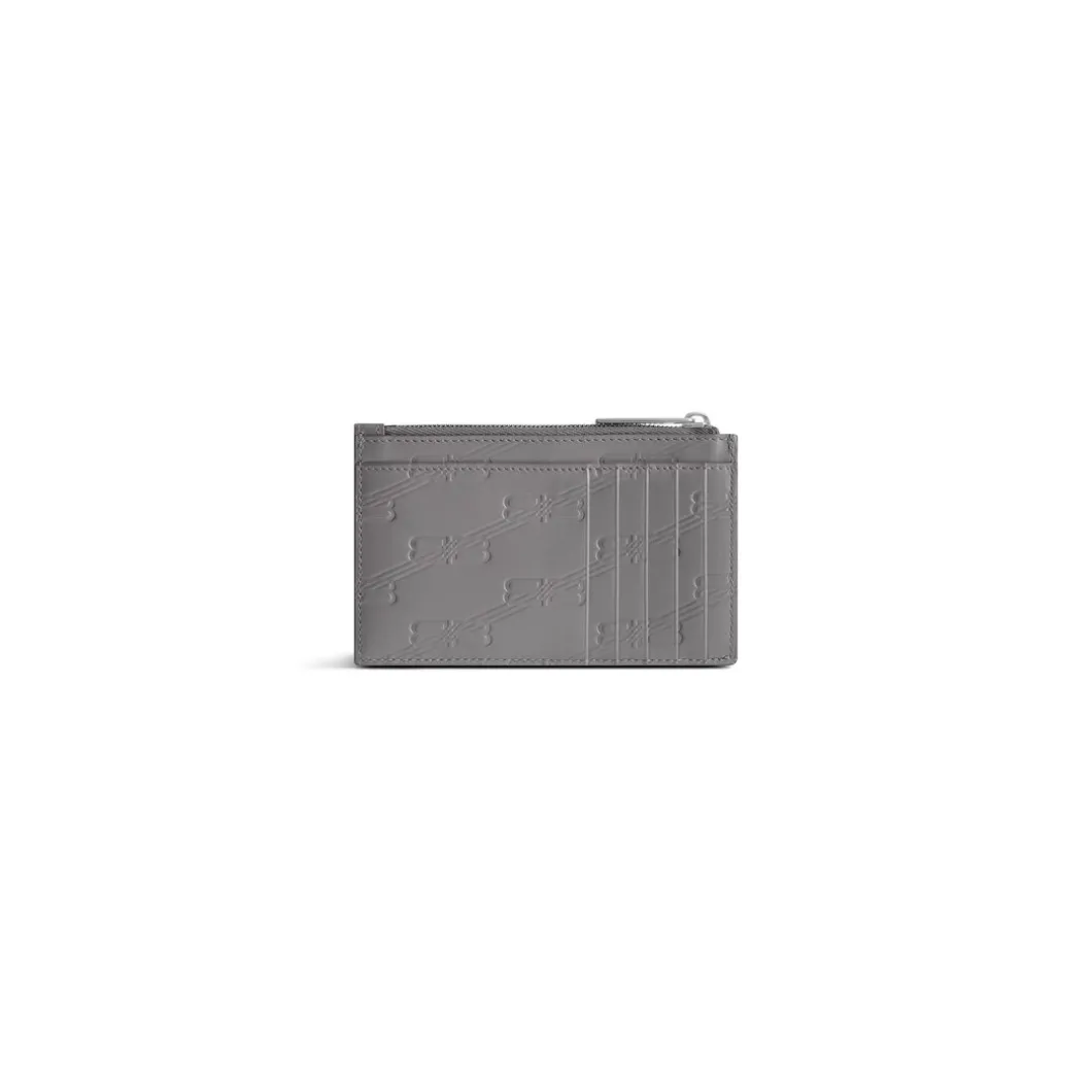 Portamonete E Portacarte Embossed Monogram Lungo In Box da Uomo in Grigio Scuro