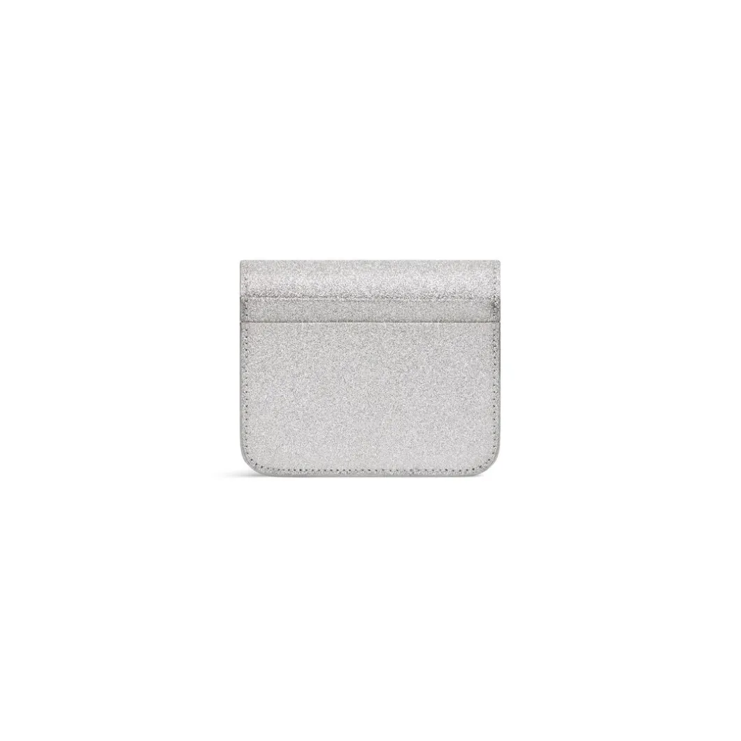 Portamonete E Portacarte Cash Con Pattina In Tessuto Scintillante da Donna in Argento