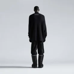 Pullover A Collo Alto Con Mezza Zip in Nero