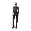 Pullover Allover Logo Crop da Donna in Nero