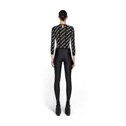 Pullover Allover Logo Crop da Donna in Nero