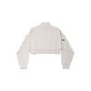 Pullover Cropped Ampio da Donna in Bianco Sporco