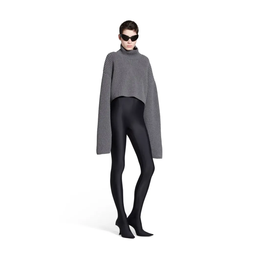 Pullover Cropped da Donna in Grigio