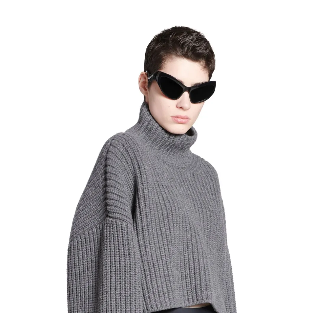 Pullover Cropped da Donna in Grigio