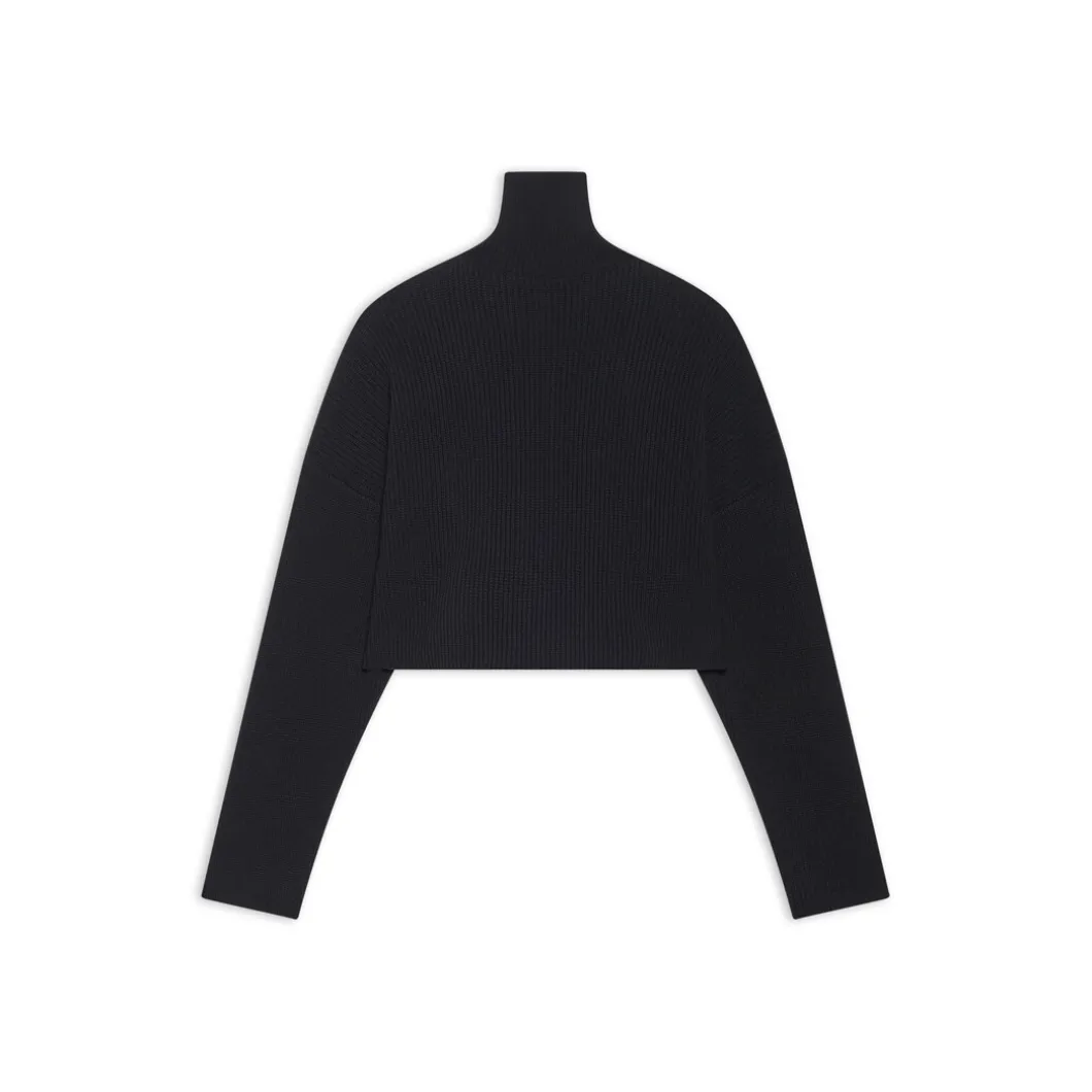 Pullover Cropped da Donna in Nero