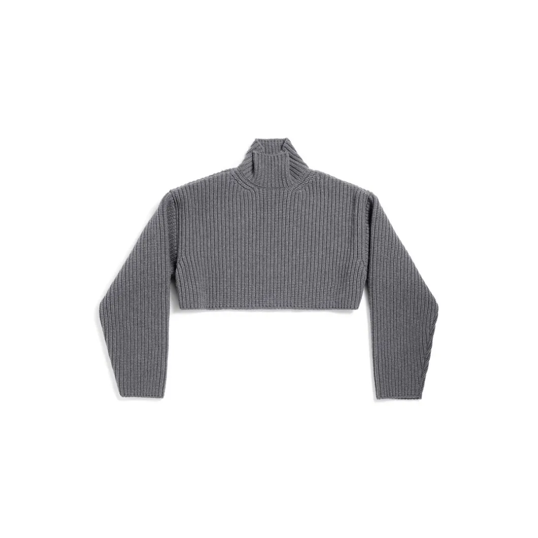 Pullover Cropped da Donna in Grigio