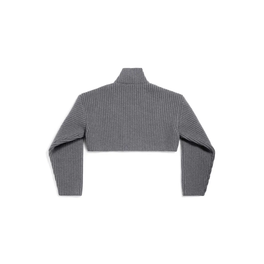 Pullover Cropped da Donna in Grigio