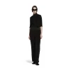 Pullover Dolcevita Aderente Con Foulard da Donna in Nero