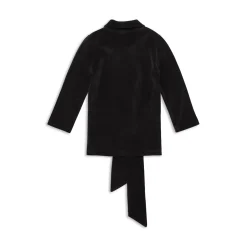 Pullover Dolcevita Aderente Con Foulard da Donna in Nero