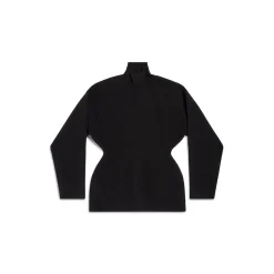 Pullover Dolcevita Hourglass da Donna in Nero