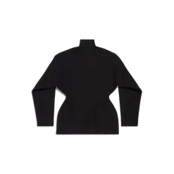 Pullover Dolcevita Hourglass da Donna in Nero