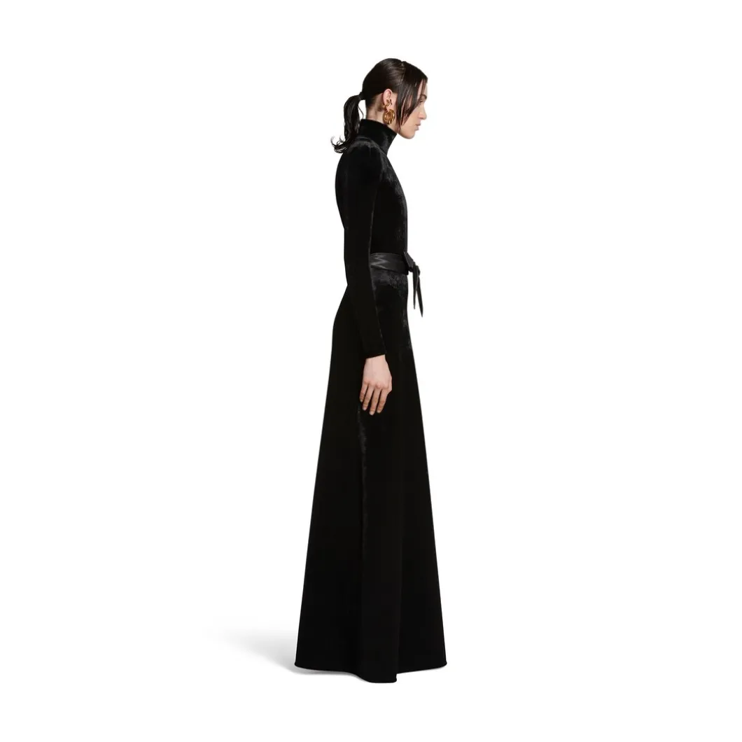Pullover Dolcevita Round Shoulder da Donna in Nero