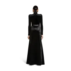 Pullover Dolcevita Round Shoulder da Donna in Nero