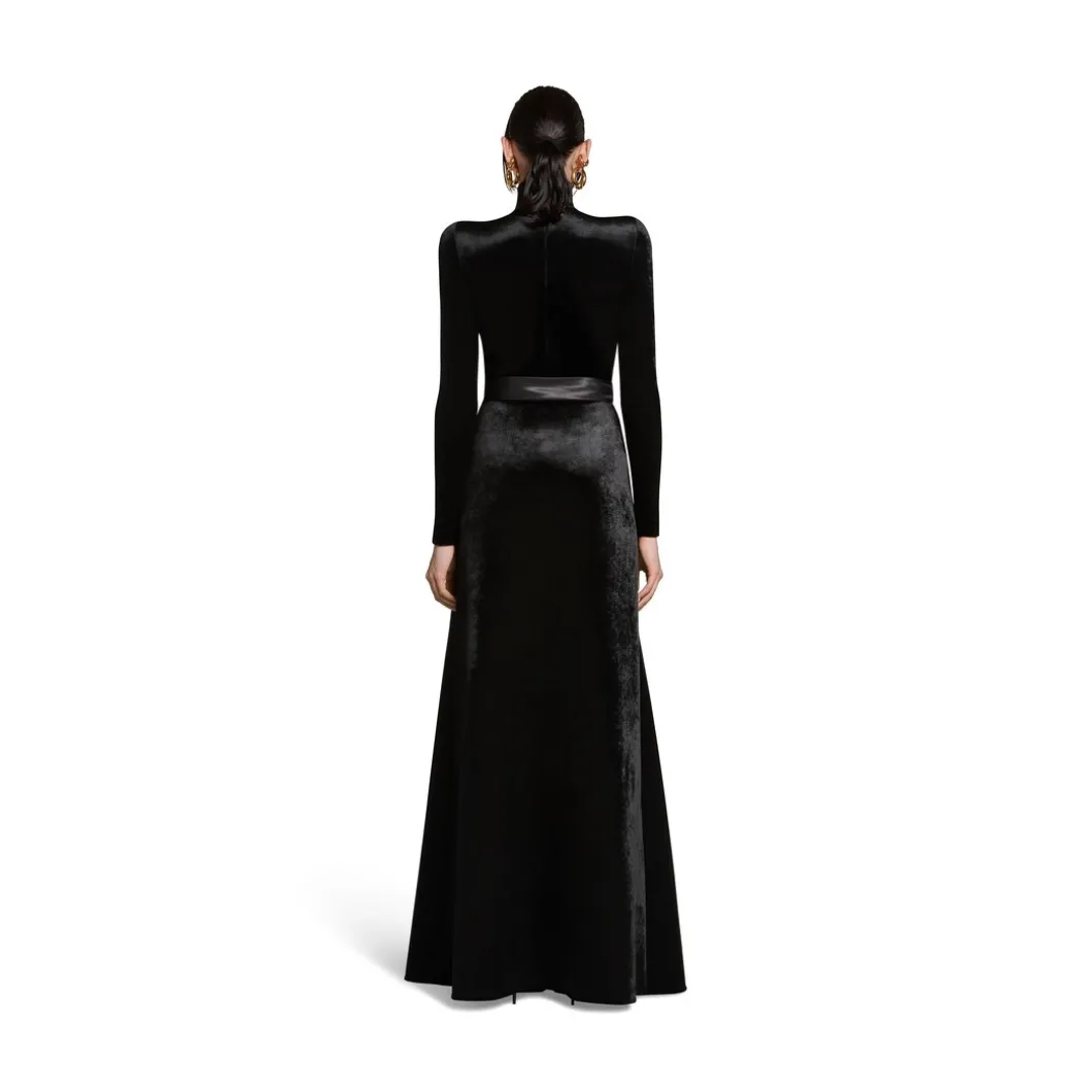 Pullover Dolcevita Round Shoulder da Donna in Nero