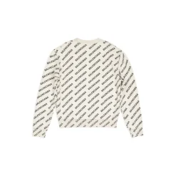 Pullover Mini Allover Logo da Donna in Bianco Sporco