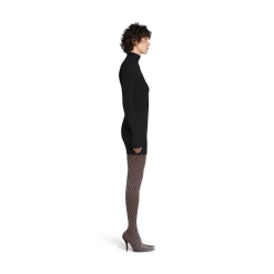 Pullover Seamless Fitted da Donna in Nero
