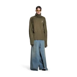 Pullover Upcycled Socks Balenciaga in Verde Scuro