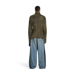 Pullover Upcycled Socks Balenciaga in Verde Scuro