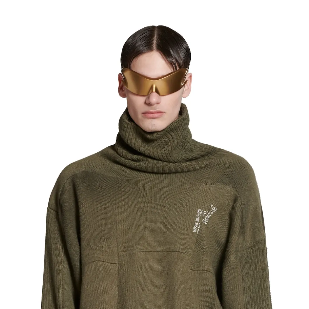 Pullover Upcycled Socks Balenciaga in Verde Scuro