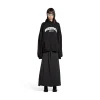 Round Hoodie Back Flip Oversize in Nero/bianco
