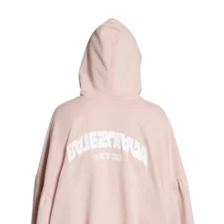 Round Hoodie Back Flip Oversize Con Zip in Rosa Chiaro