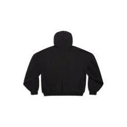 Round Hoodie Back Flip Oversize in Nero/bianco