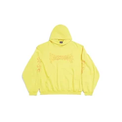 Round Hoodie Darkwave Oversize in Giallo/rosso