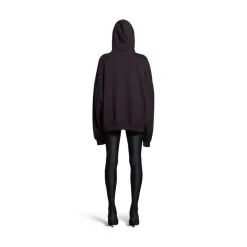 Round Hoodie Sample Sticker Oversize in Nero