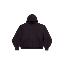 Round Hoodie Sample Sticker Oversize in Nero