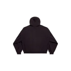Round Hoodie Sample Sticker Oversize in Nero