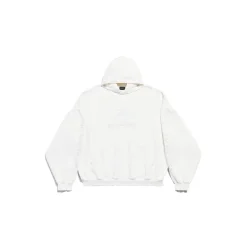 Round Hoodie Surfer Oversize in Bianco/azzurro
