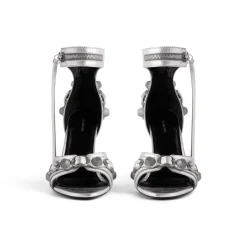 Sandali Cagole 110 Mm Metallizzati da Donna in Argento