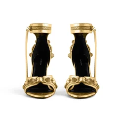 Sandali Cagole 110 Mm Metallizzati da Donna in Oro