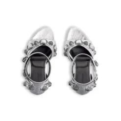 Sandali Cagole 110 Mm Metallizzati da Donna in Argento