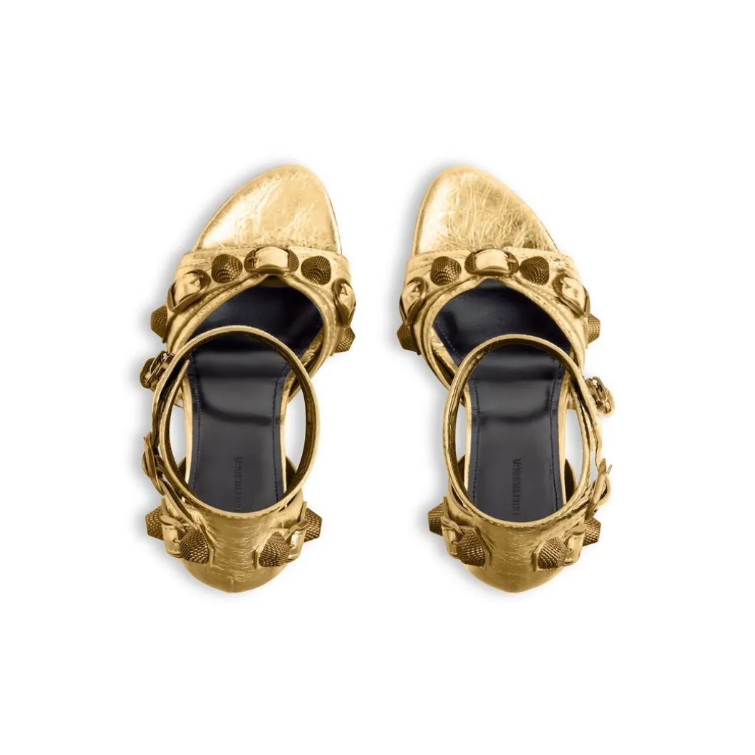 Sandali Cagole 110 Mm Metallizzati da Donna in Oro