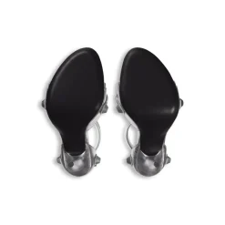 Sandali Cagole 110 Mm Metallizzati da Donna in Argento