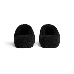 Sandali Con Zeppa Furry da Donna in Nero