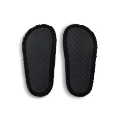 Sandali Con Zeppa Furry da Donna in Nero