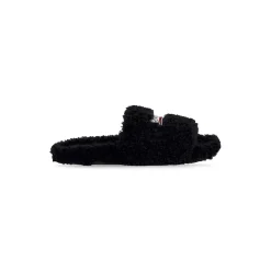 Sandali Furry Slide da Donna in Nero