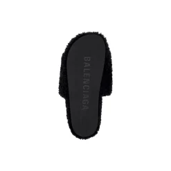 Sandali Furry Slide da Donna in Nero