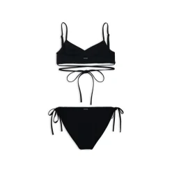 Set Bikini Wrap da Donna in Nero