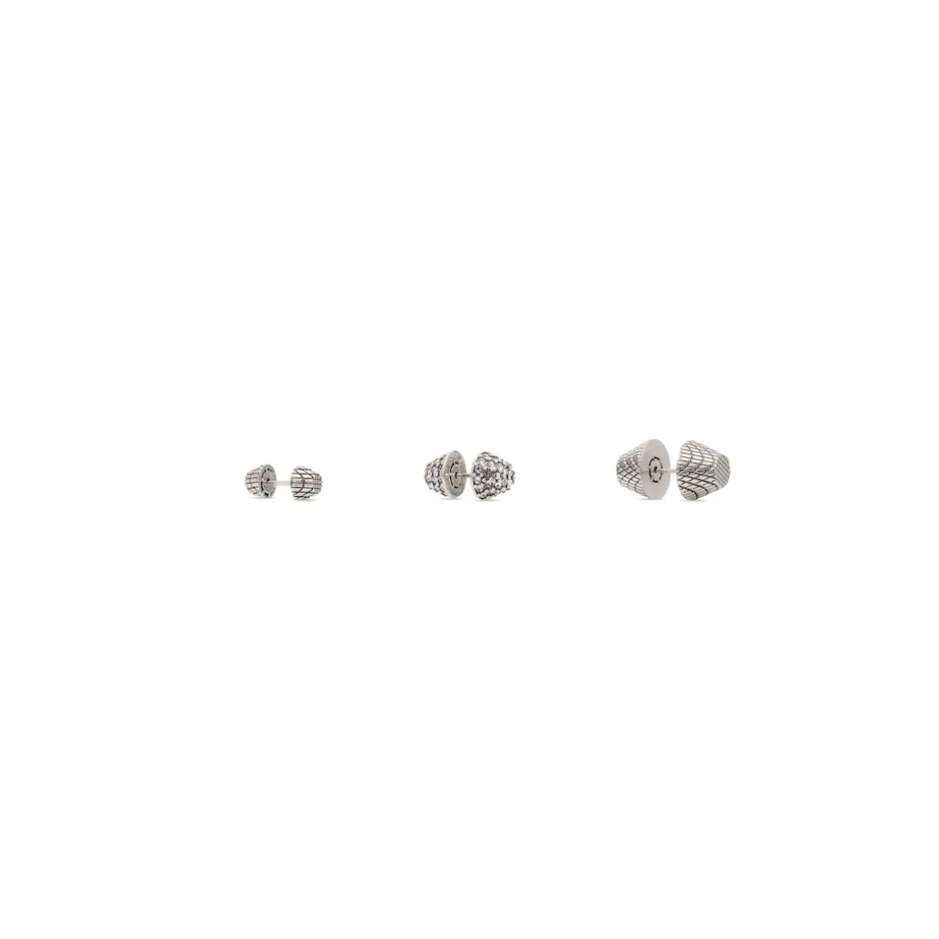 Set Orecchini Cagole in Argento Anticato