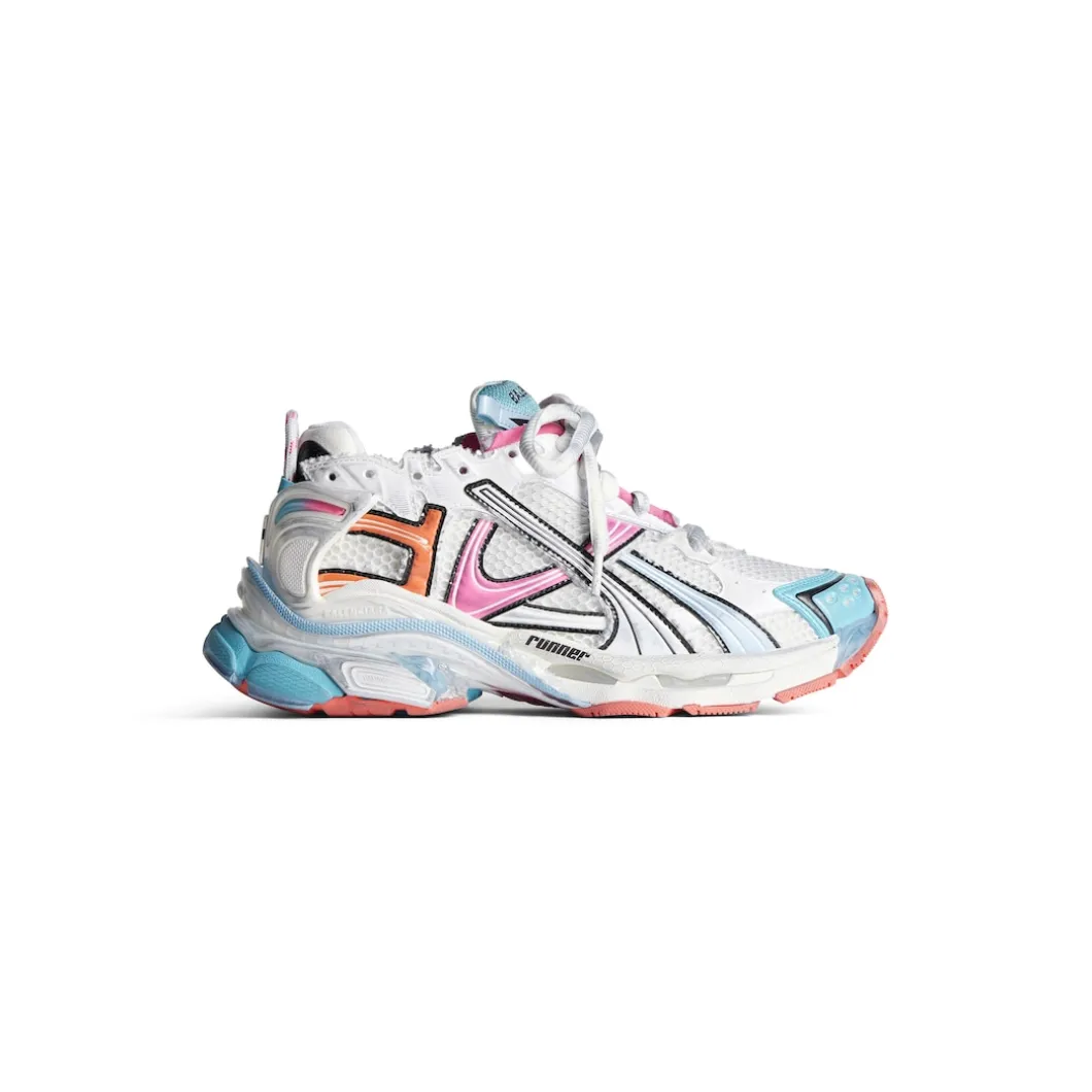 Sneaker Runner da Donna in Bianco/blu/rosa/arancione