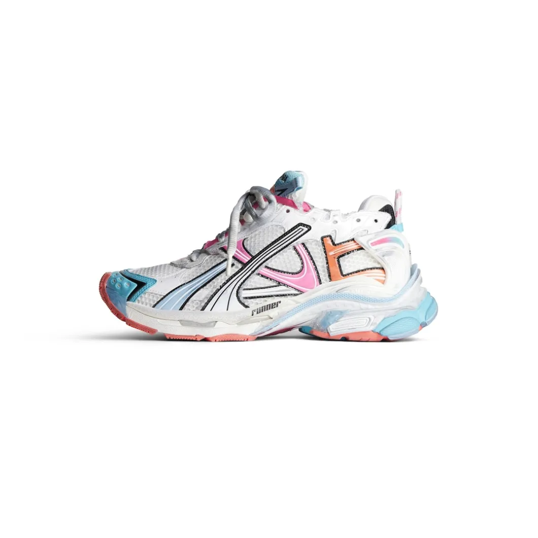 Sneaker Runner da Donna in Bianco/blu/rosa/arancione