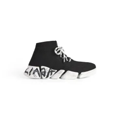 Sneaker Speed 2.0 Lace-up Graffiti In Maglia Riciclata  da Donna in Nero