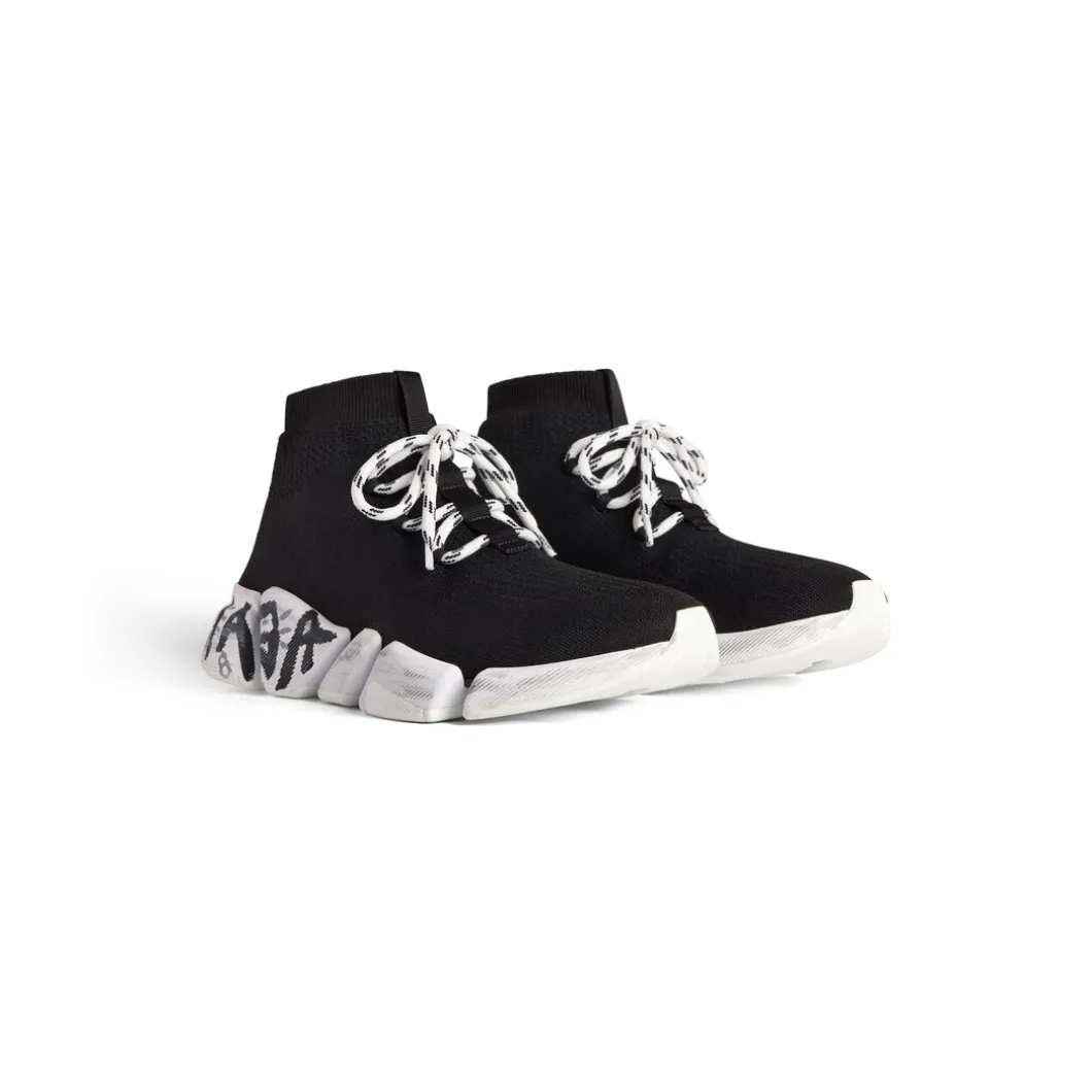 Sneaker Speed 2.0 Lace-up Graffiti In Maglia Riciclata da Donna in Nero