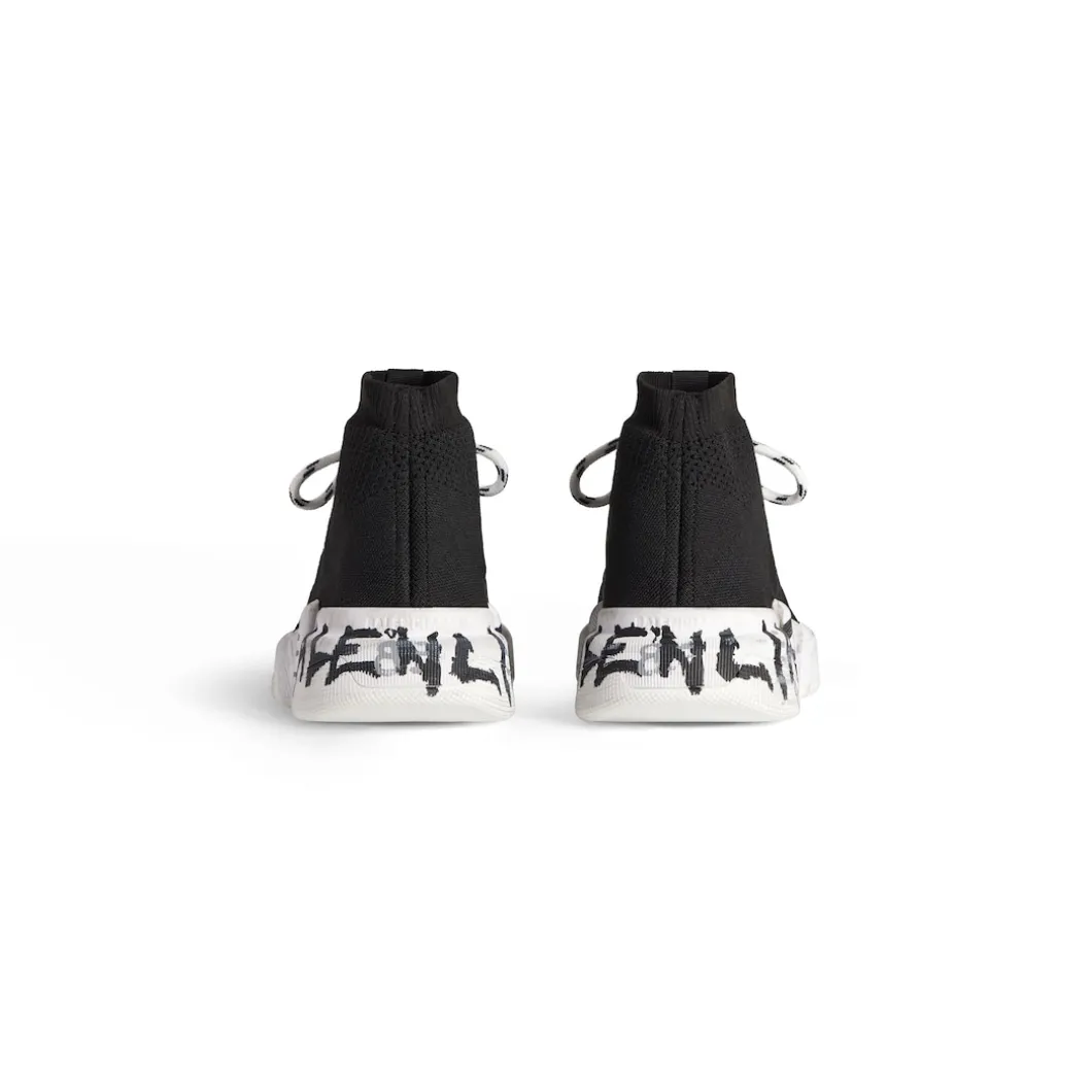 Sneaker Speed 2.0 Lace-up Graffiti In Maglia Riciclata da Donna in Nero