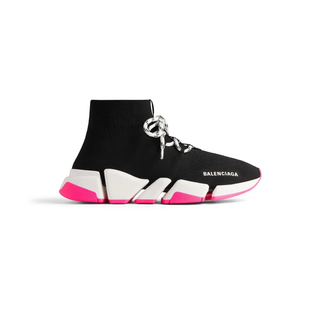 Sneaker Speed 2.0 Lace-up In Maglia Riciclata da Donna in Nero